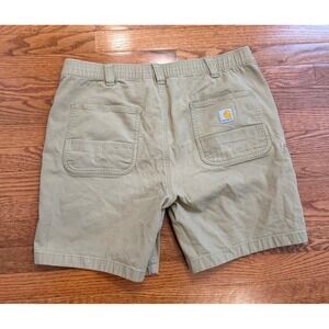 Carhartt Rugged Flex Relaxed Fit 8" Canvas Work Shorts Mens 38 Khaki Utility
